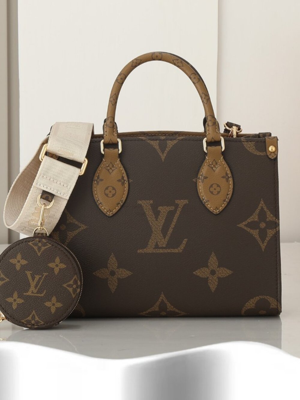 Louis Vuitton Monogram OnTheGo PM Brown Shoulder Bag